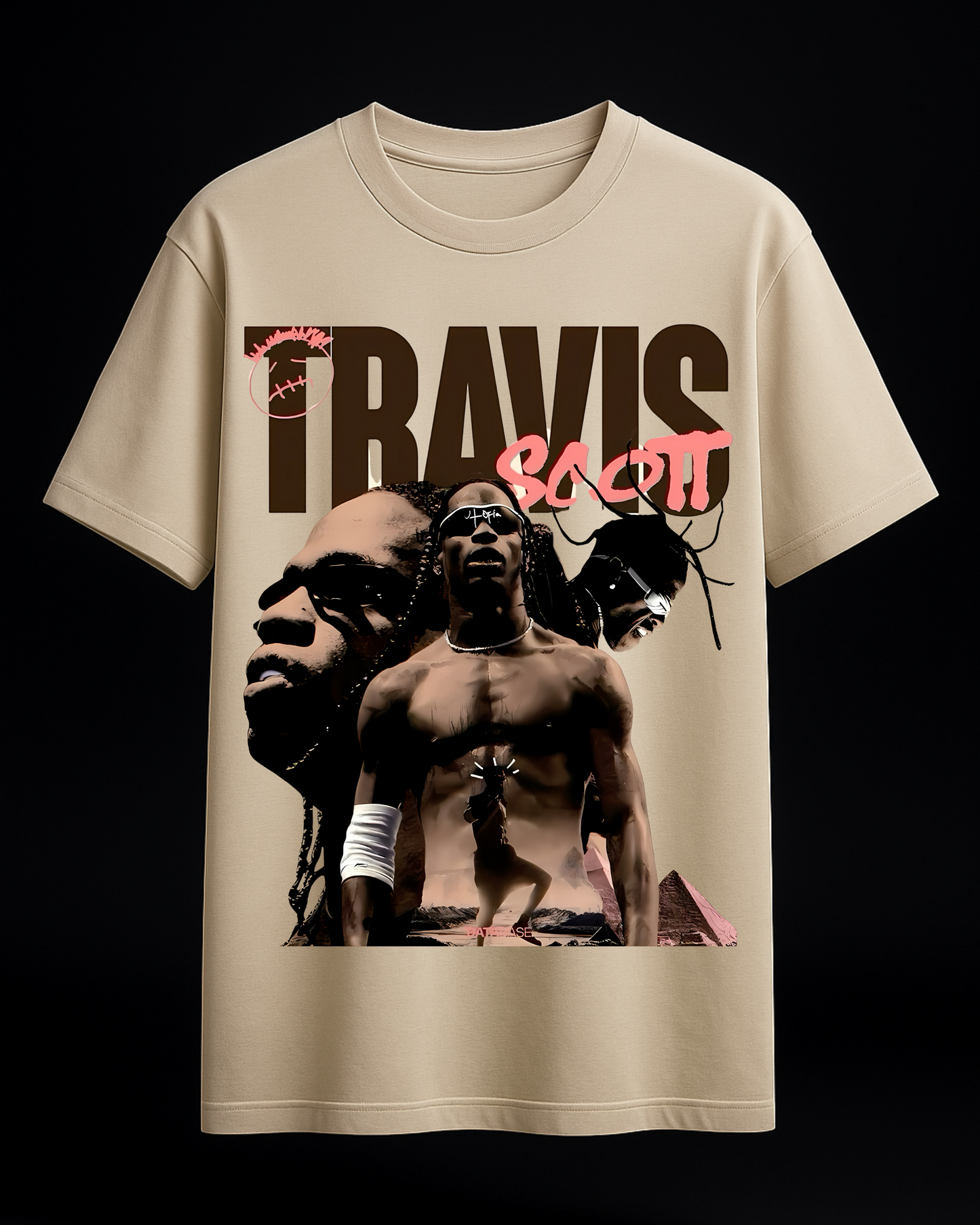 La Flame just landed. Travis Scott Vintage Graphic Tee - Desert Beige